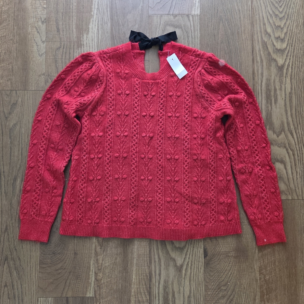 NWT LOFT Vibrant Red Knit Sweater